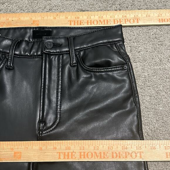 Mother Women 26 The Insider Ankle Faux Leather Pants in Faux Show Black - Picture 14 of 15